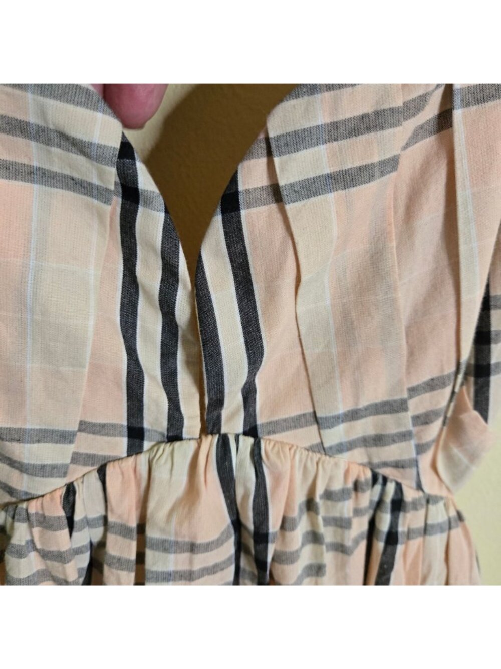 Free People Bridget Mini Dress A Line Cut Out Back Plaid Lined Size M - Picture 9 of 11